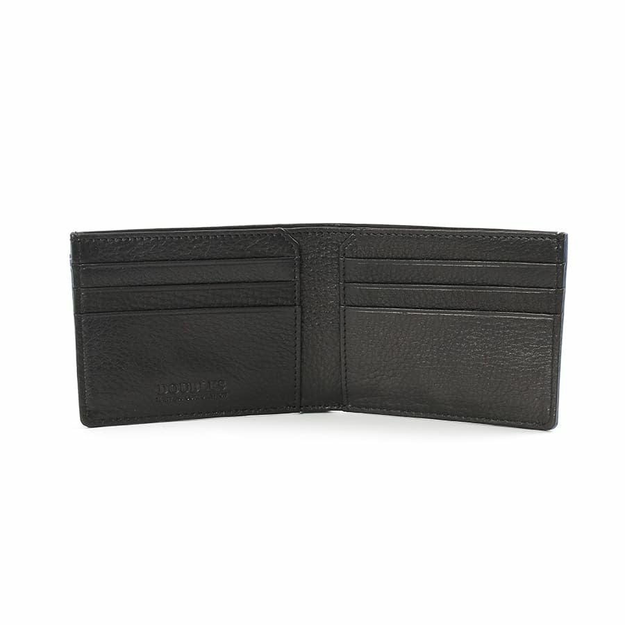 DOUBLES 二つ折り財布 一毛牛手塗り加工×牛革 DTS-1421