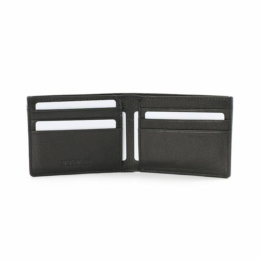 DOUBLES 二つ折り財布 一毛牛手塗り加工×牛革 DTS-1421