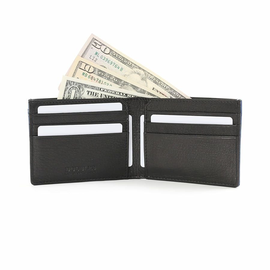 DOUBLES 二つ折り財布 一毛牛手塗り加工×牛革 DTS-1421