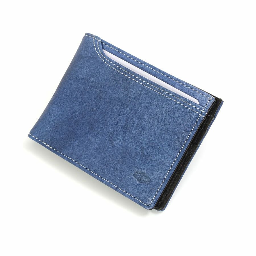 DOUBLES 二つ折り財布 一毛牛手塗り加工×牛革 DTS-1421