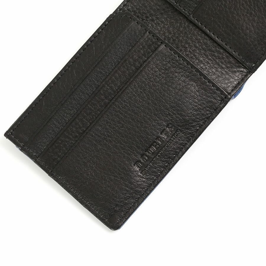 DOUBLES 二つ折り財布 一毛牛手塗り加工×牛革 DTS-1421