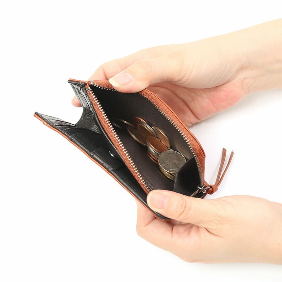  DOUBLES 深札入れ 一毛牛手塗り加工×牛革 DTS-1422