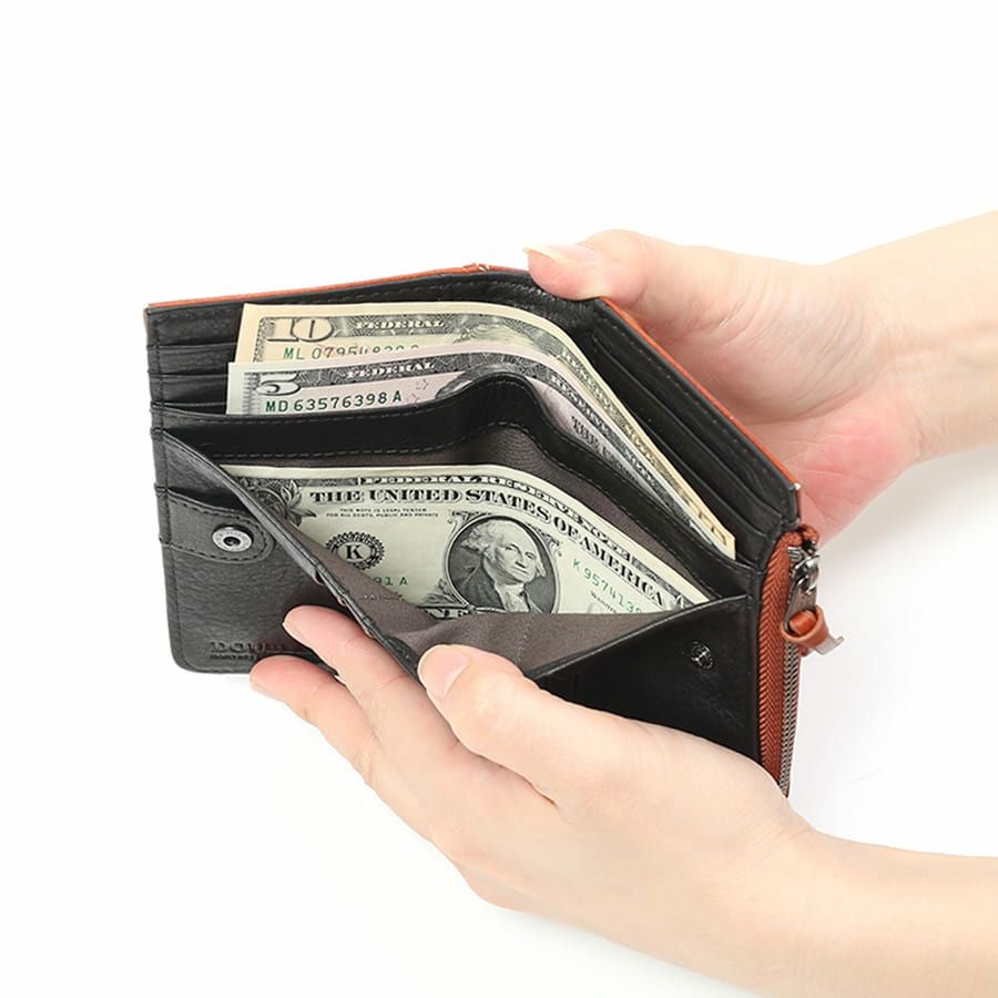  DOUBLES 深札入れ 一毛牛手塗り加工×牛革 DTS-1422