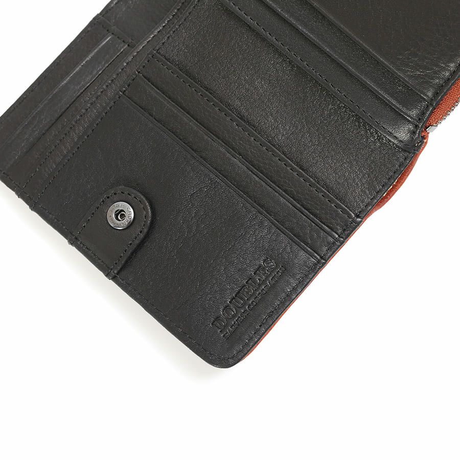  DOUBLES 深札入れ 一毛牛手塗り加工×牛革 DTS-1422