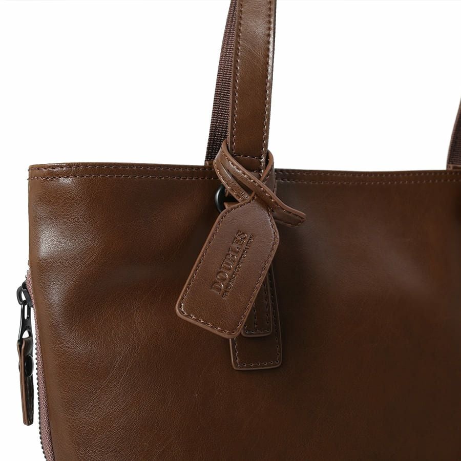 DOUBLES 薄マチ縦型トートバッグ ボンデッドレザーファイバ KGH-1082