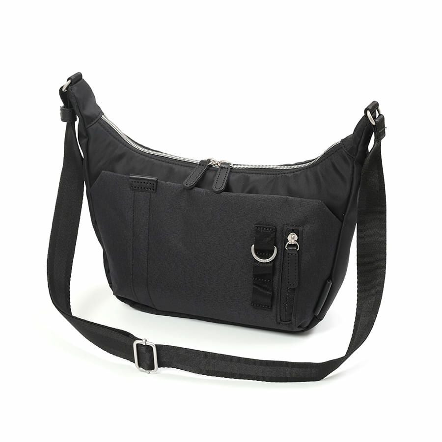 MOUSTACHE ショルダーバッグミニ 高密ポリエステル×杢調ポリエステル×牛革 BET-0340