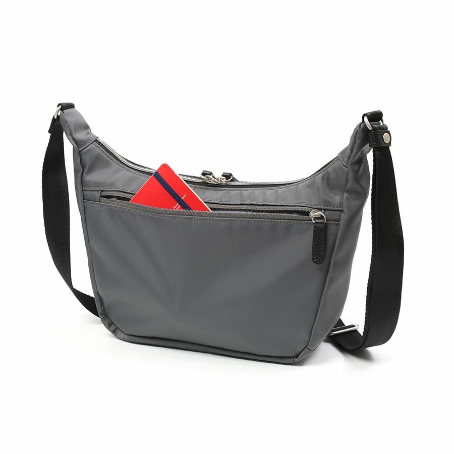 MOUSTACHE ショルダーバッグミニ 高密ポリエステル×杢調ポリエステル×牛革 BET-0340