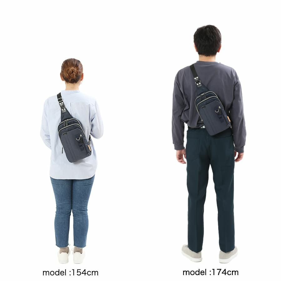 MOUSTACHE ボディバッグ 高密ポリエステル×杢調ポリエステル×牛革 BET-0341