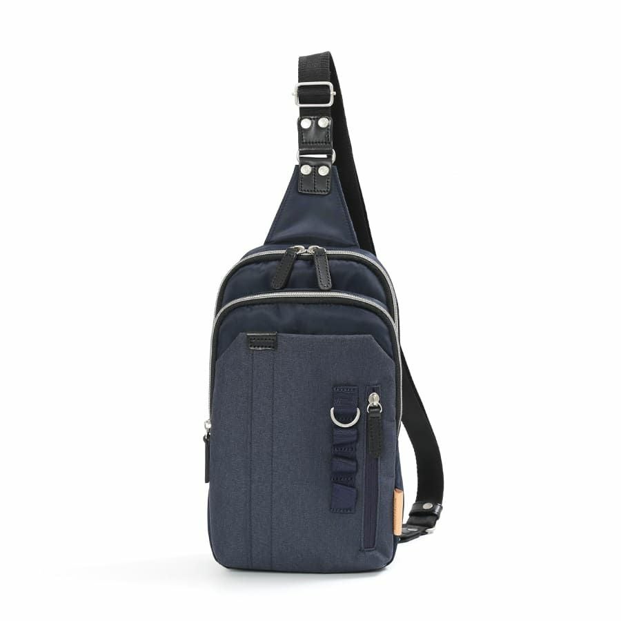 MOUSTACHE ボディバッグ 高密ポリエステル×杢調ポリエステル×牛革 BET-0341