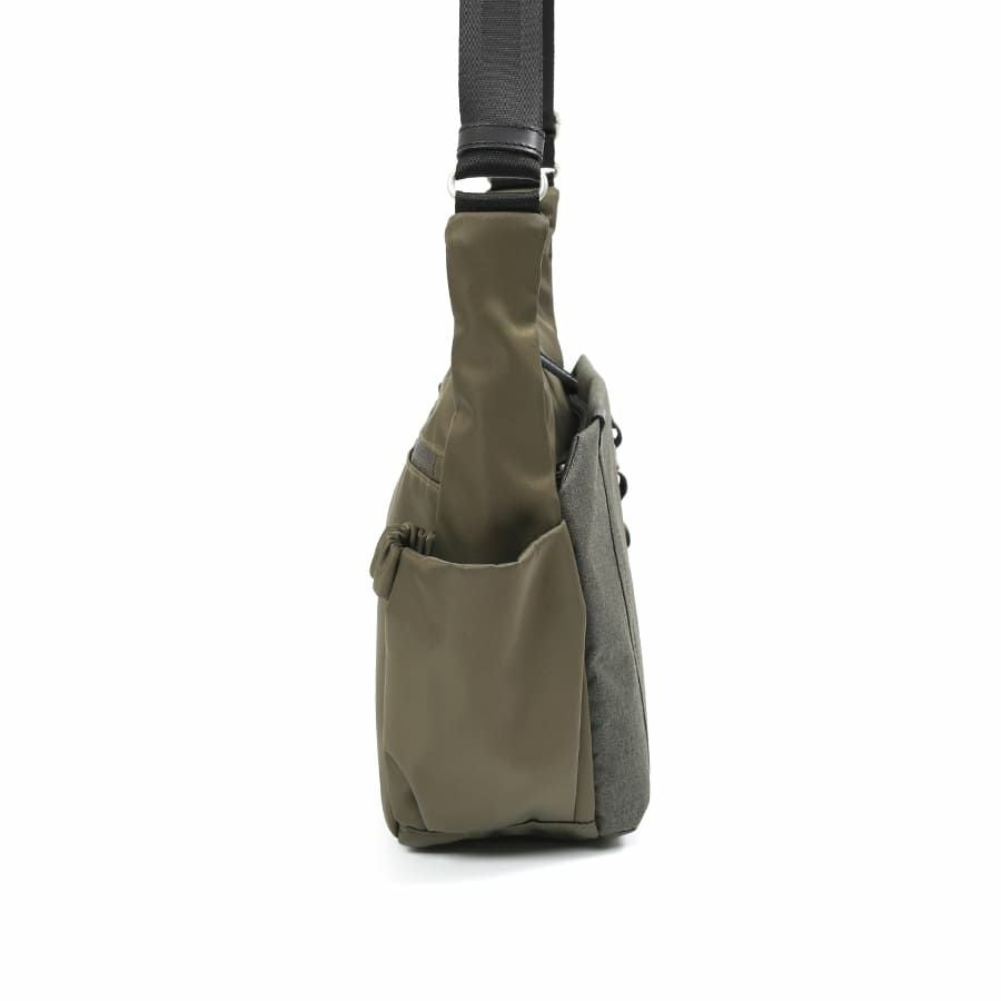 MOUSTACHE ショルダーバッグ 高密ポリエステル×杢調ポリエステル×牛革 BET-0342