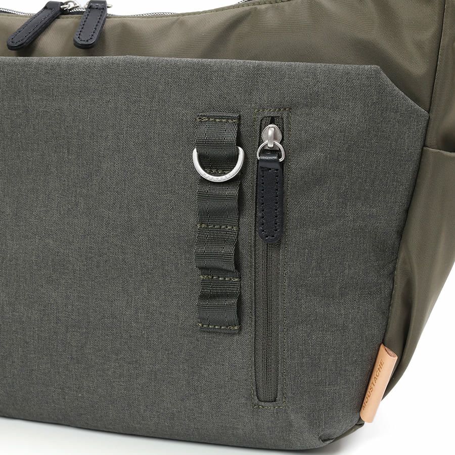 MOUSTACHE ショルダーバッグ 高密ポリエステル×杢調ポリエステル×牛革 BET-0342