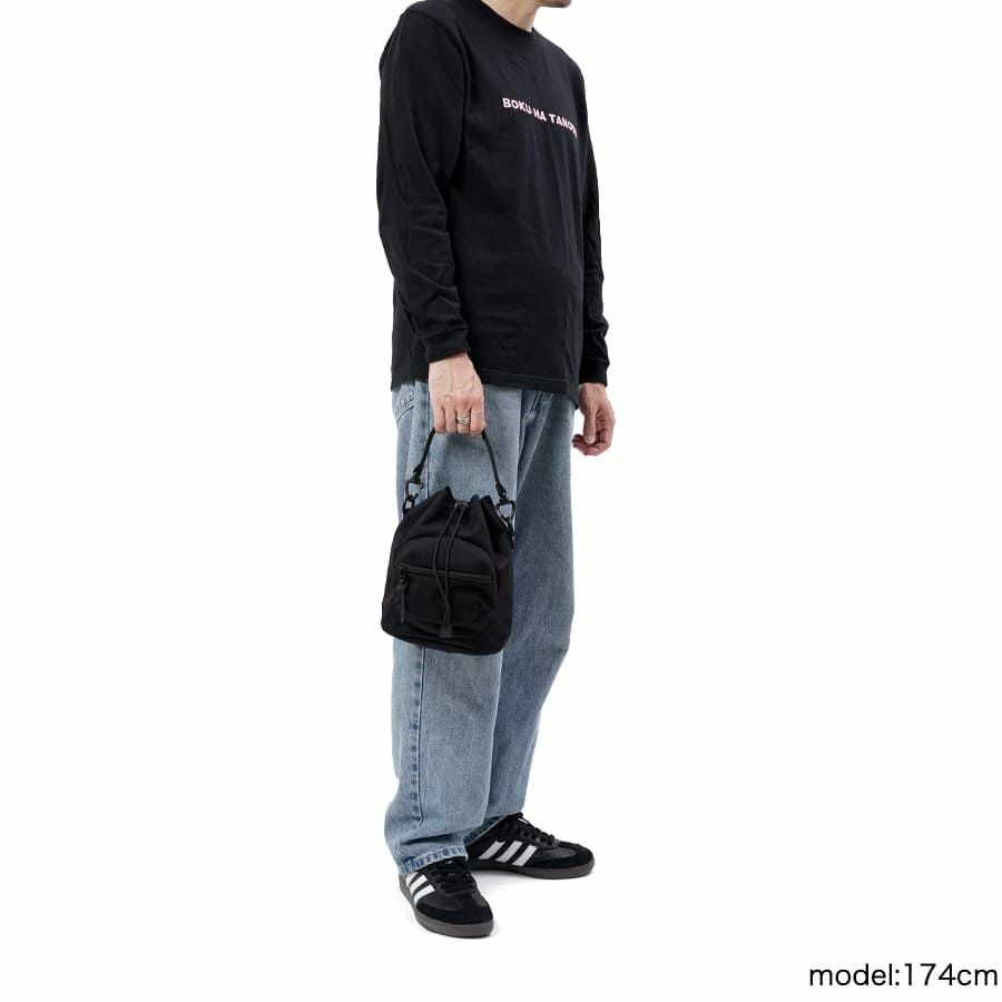 BOKU HA TANOSII 巾着2wayショルダーバッグ コーデュラナイロン×牛革 JBG-2003