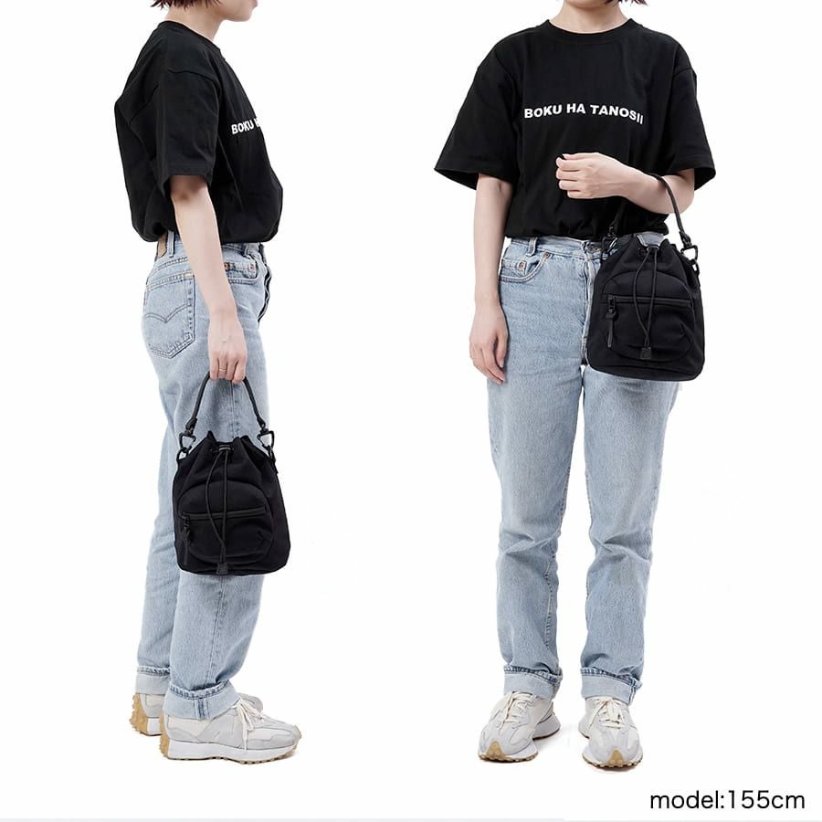 BOKU HA TANOSII 巾着2wayショルダーバッグ コーデュラナイロン×牛革 JBG-2003