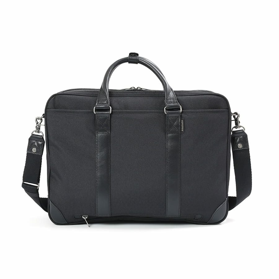 moustache on time 2層ブリーフケース 杢調ポリエステル×牛革 JWT-2830