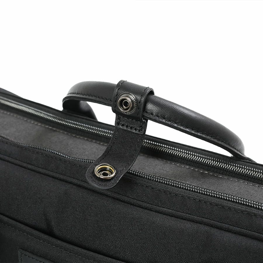 moustache on time 2層ブリーフケース 杢調ポリエステル×牛革 JWT-2830