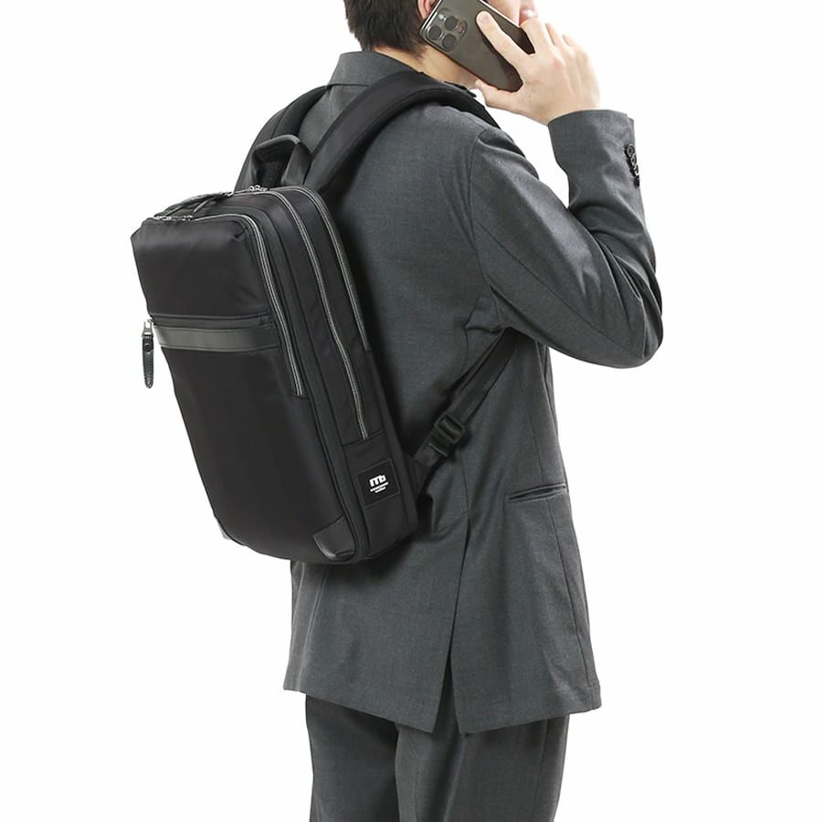 moustache on time ビジネスリュック 高密度ナイロンツイル×イタリアンヌメ牛革 BNO-2870