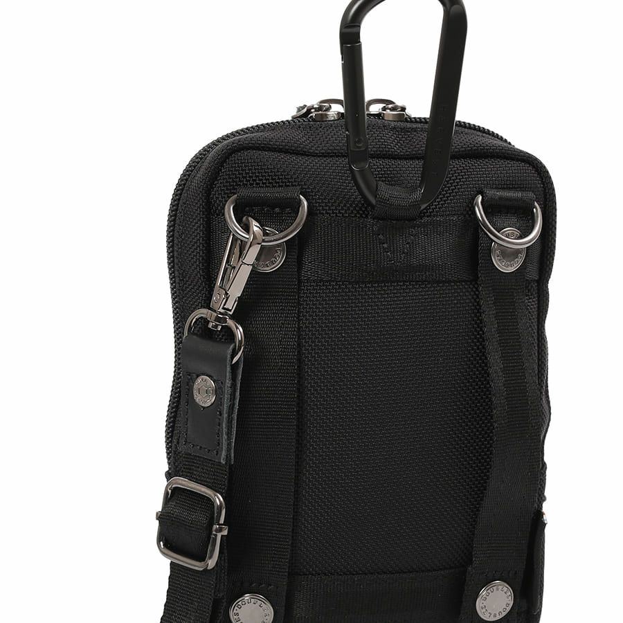 DOUBLES BLACK 2wayミニショルダー バリスティックナイロン×マットターポリン×牛革 JNB-3320