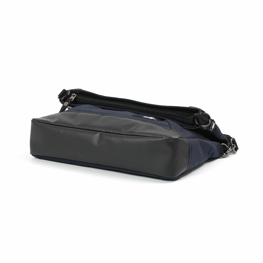 DOUBLES BLACK 口折れショルダーバッグ バリスティックナイロン×マットターポリン×牛革 JNB-3321