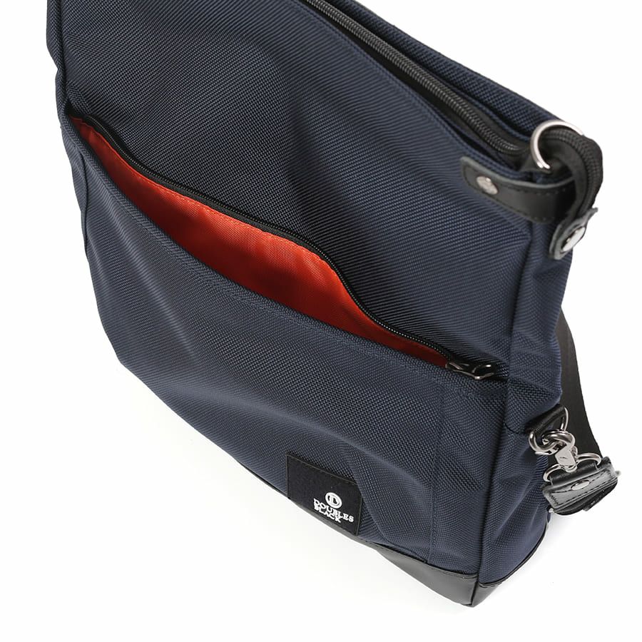 DOUBLES BLACK 口折れショルダーバッグ バリスティックナイロン×マットターポリン×牛革 JNB-3321