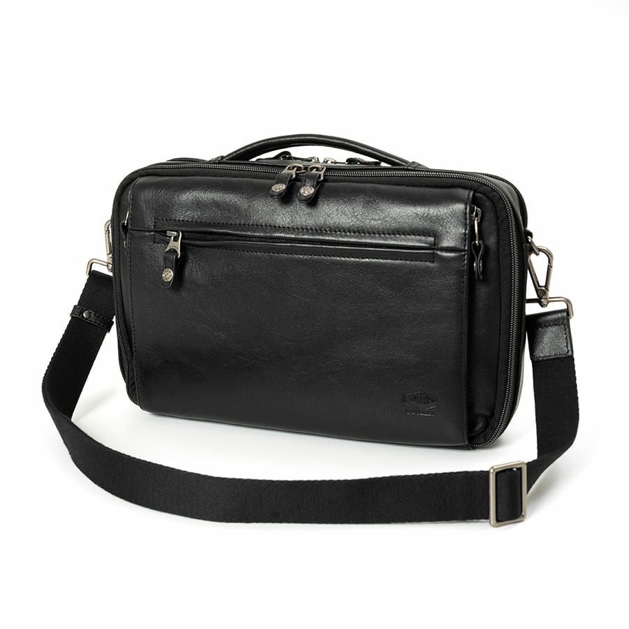 DOUBLES 2WAYクラッチショルダーバッグ 牛革×ポリエステル KWW-1345