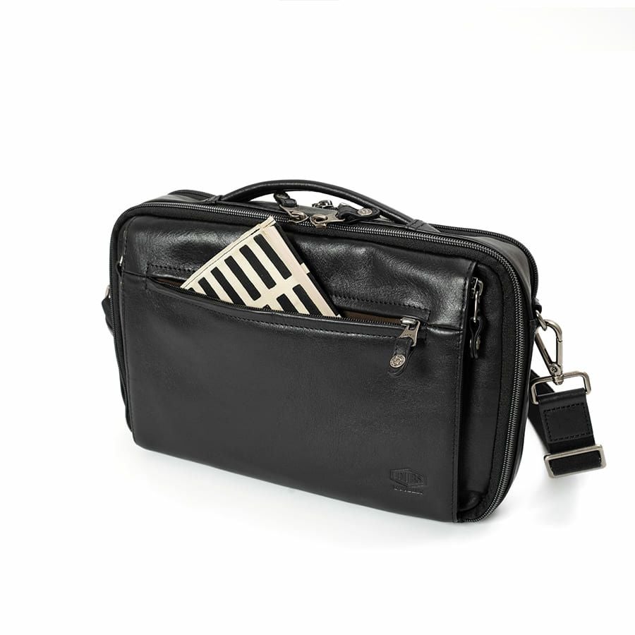 DOUBLES 2WAYクラッチショルダーバッグ 牛革×ポリエステル KWW-1345