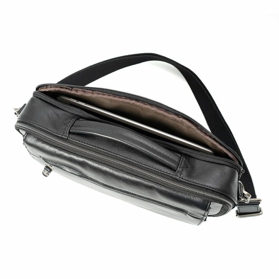 DOUBLES 2WAYクラッチショルダーバッグ 牛革×ポリエステル KWW-1345