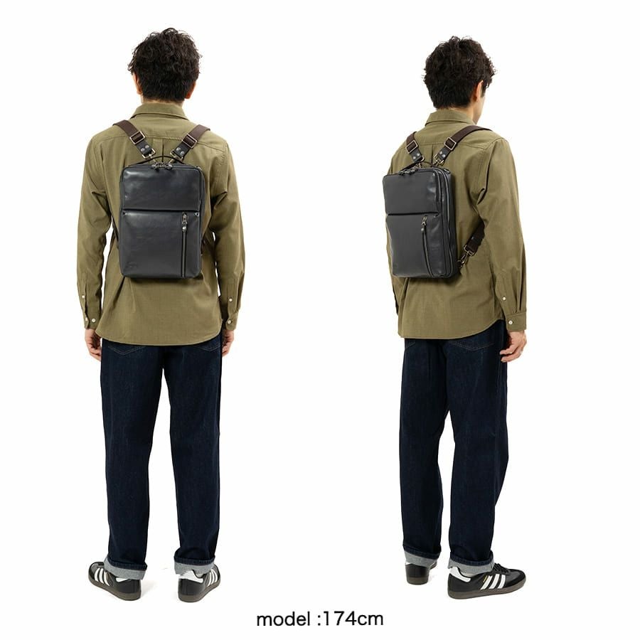 DOUBLES 3WAYリュックサック 牛革×ポリエステル KWW-1346