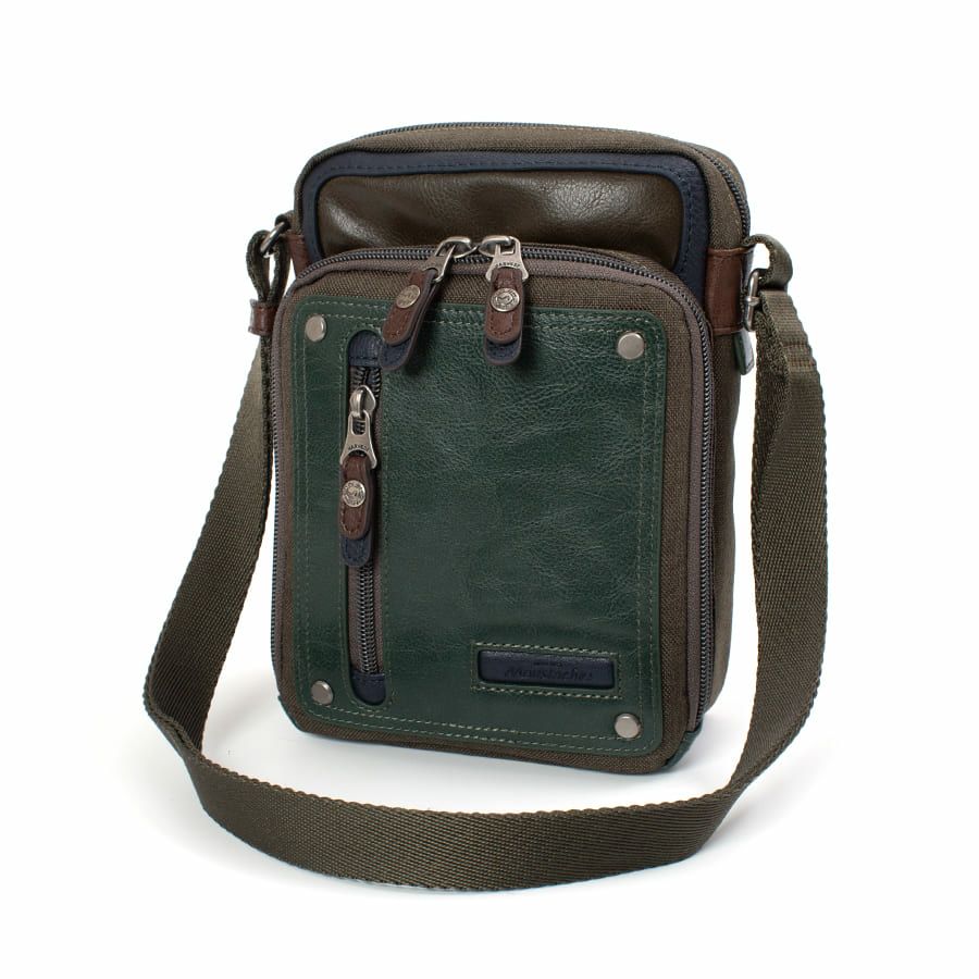 MOUSTACHE 縦型ミニショルダーバッグ シュリンク合皮×マット合皮×杢調ポリ JEX-4331