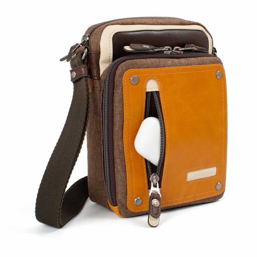 MOUSTACHE 縦型ミニショルダーバッグ シュリンク合皮×マット合皮×杢調ポリ JEX-4331