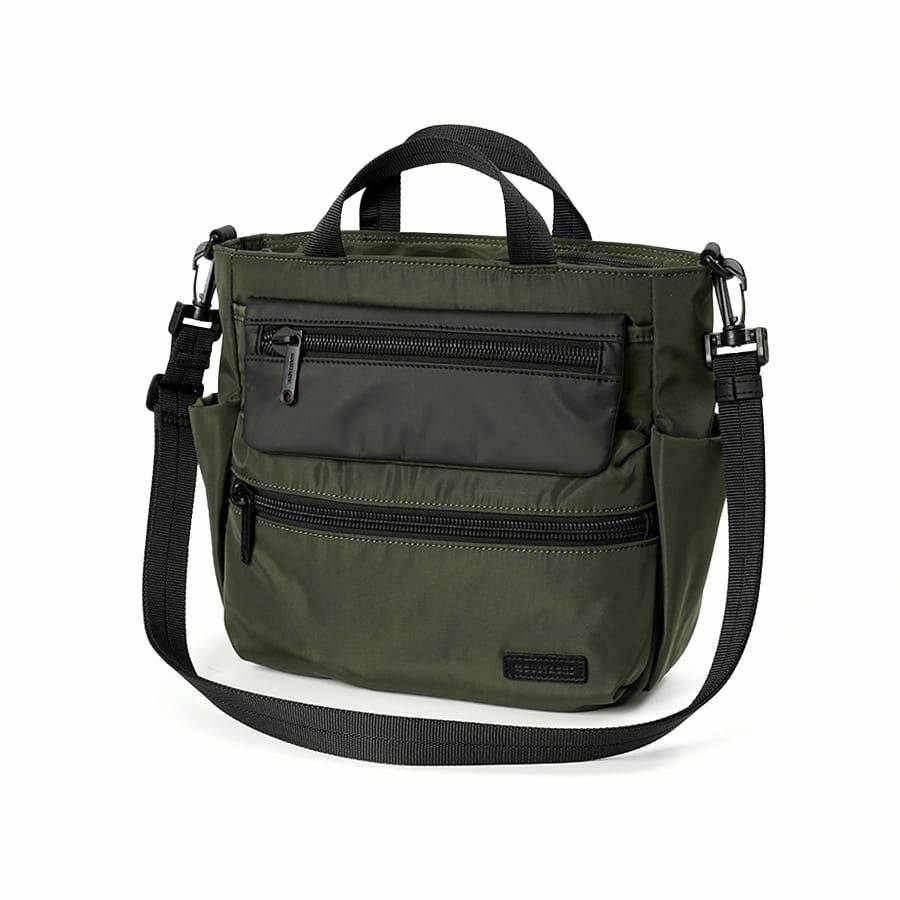 MOUSTACHE 2wayミニトートバッグ マットポリエステル×ラバー調合皮×イタリアンヌメ牛革 BNB-4443