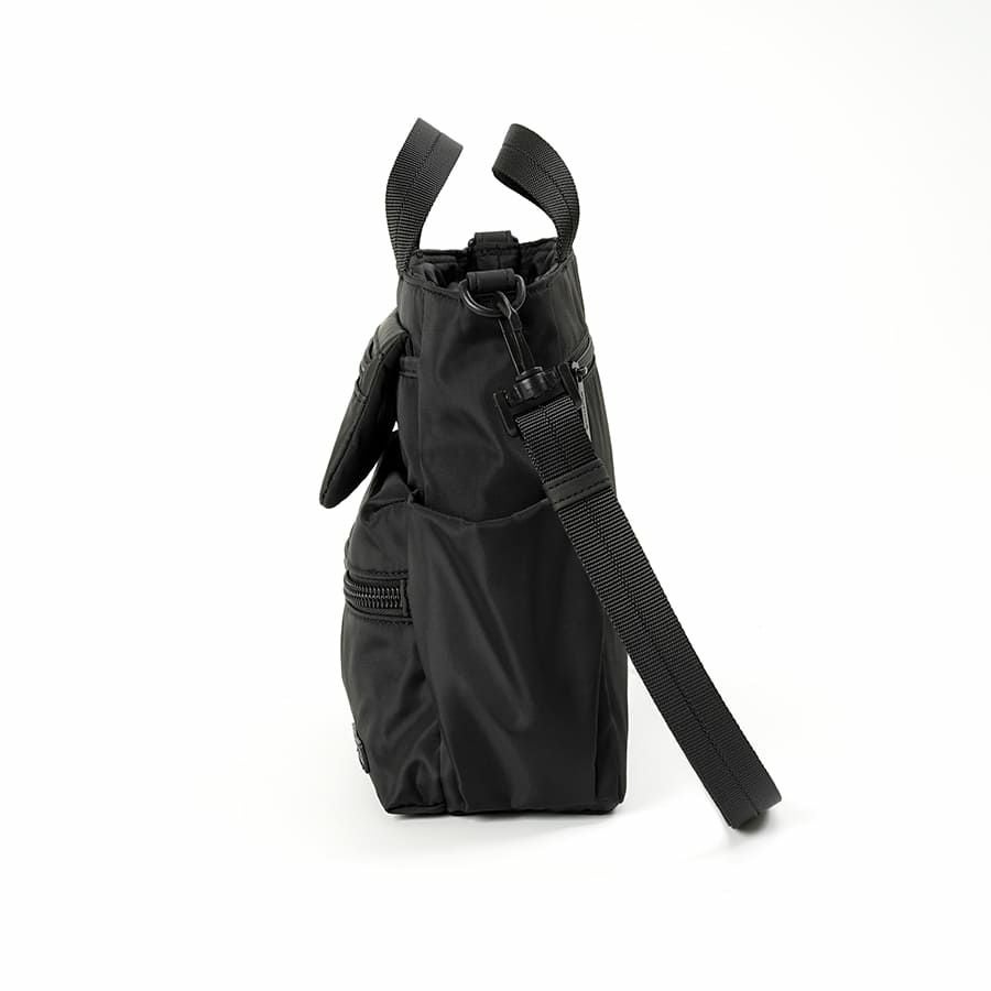 MOUSTACHE 2wayミニトートバッグ マットポリエステル×ラバー調合皮×イタリアンヌメ牛革 BNB-4443