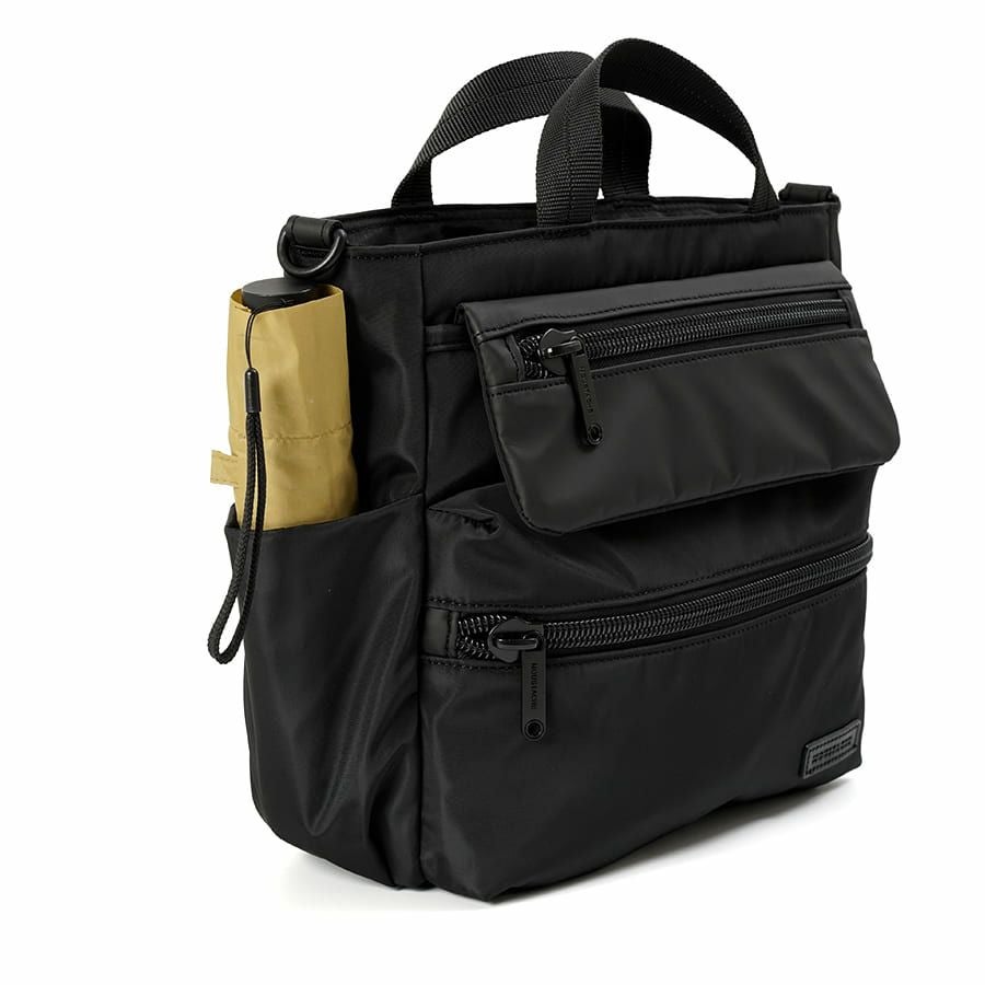 MOUSTACHE 2wayミニトートバッグ マットポリエステル×ラバー調合皮×イタリアンヌメ牛革 BNB-4443