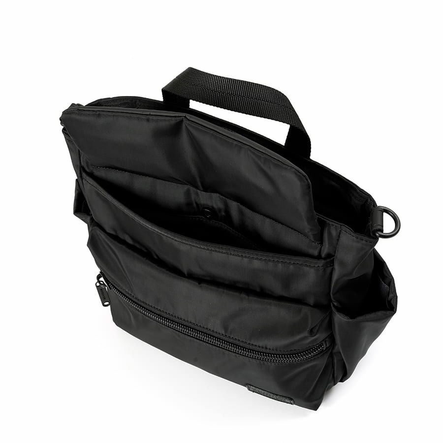 MOUSTACHE 2wayミニトートバッグ マットポリエステル×ラバー調合皮×イタリアンヌメ牛革 BNB-4443