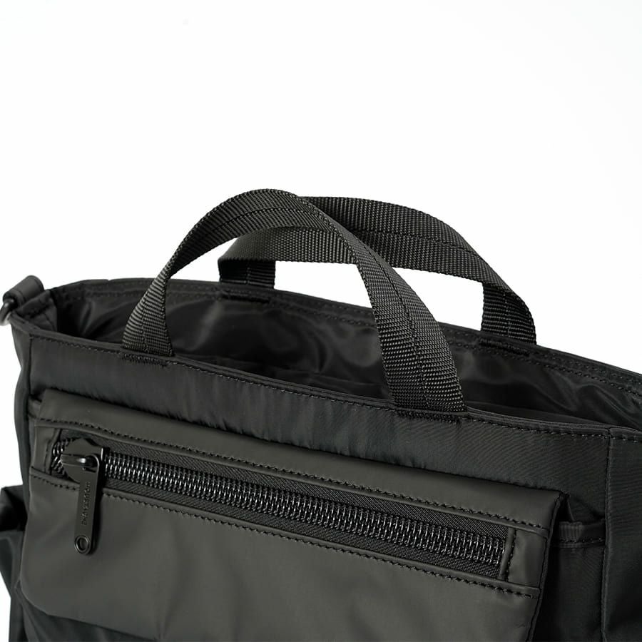 MOUSTACHE 2wayミニトートバッグ マットポリエステル×ラバー調合皮×イタリアンヌメ牛革 BNB-4443