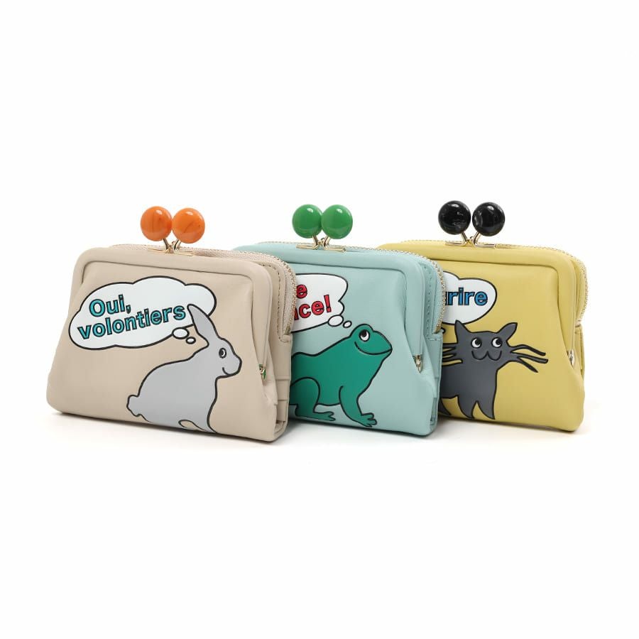 ESSENCE OF POISON がま口二つ折り財布 牛革 KIR-3321