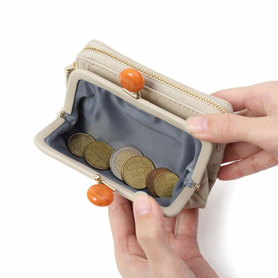 ESSENCE OF POISON がま口二つ折り財布 牛革 KIR-3321