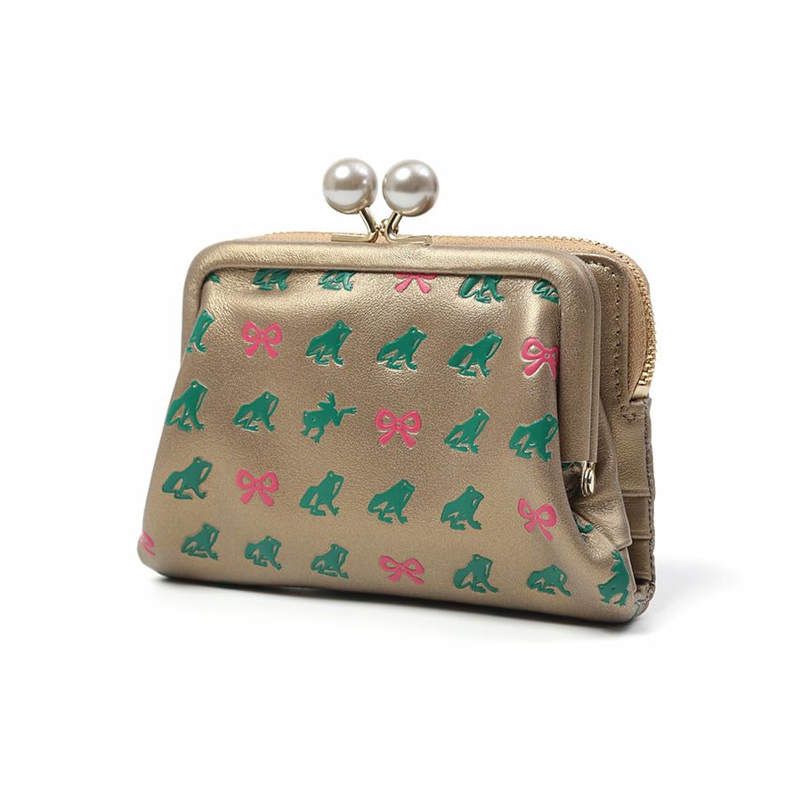 ESSENCE OF POISON がま口二つ折り財布 牛革 KPO-3312