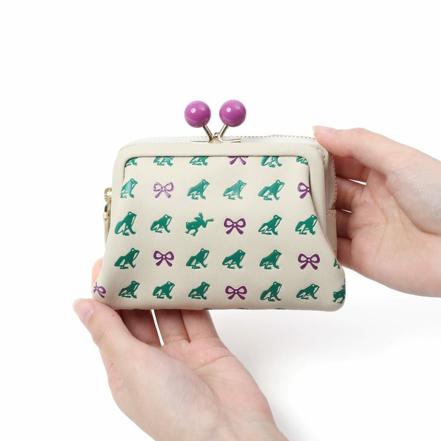 ESSENCE OF POISON がま口二つ折り財布 牛革 KPO-3312