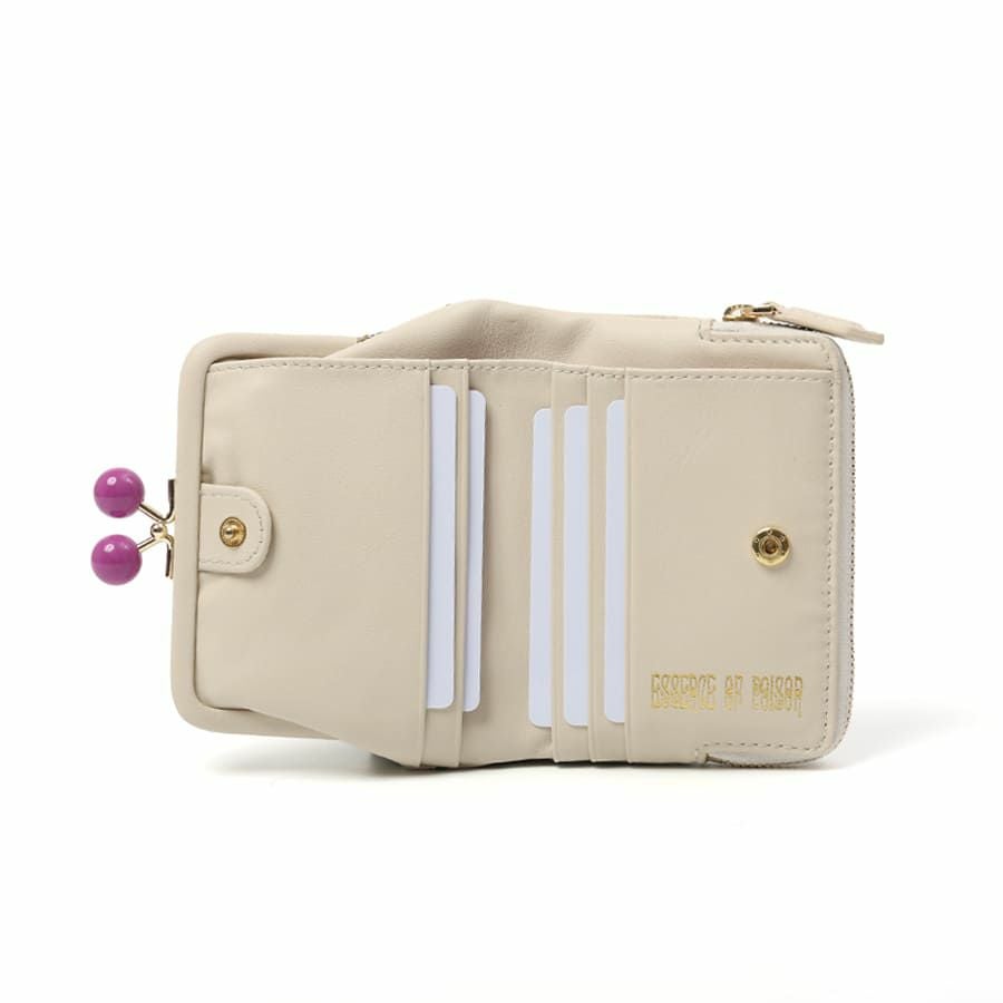 ESSENCE OF POISON がま口二つ折り財布 牛革 KPO-3312