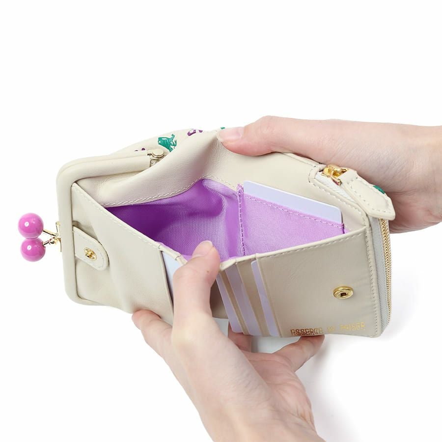 ESSENCE OF POISON がま口二つ折り財布 牛革 KPO-3312