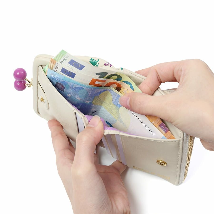 ESSENCE OF POISON がま口二つ折り財布 牛革 KPO-3312