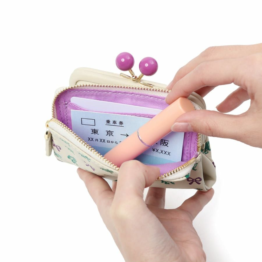 ESSENCE OF POISON がま口二つ折り財布 牛革 KPO-3312