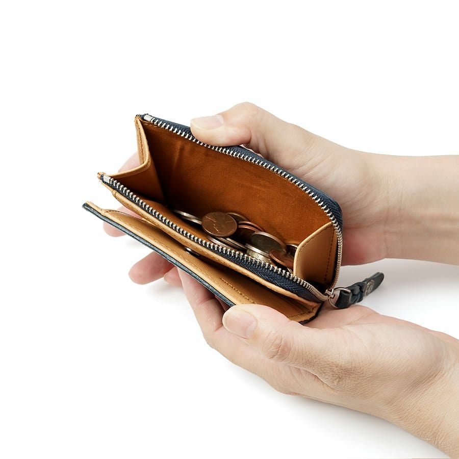 MOUSTACHE L字ファスナーミドルウォレット イタリアンバッファロー革×ゴート革 KBR-0471