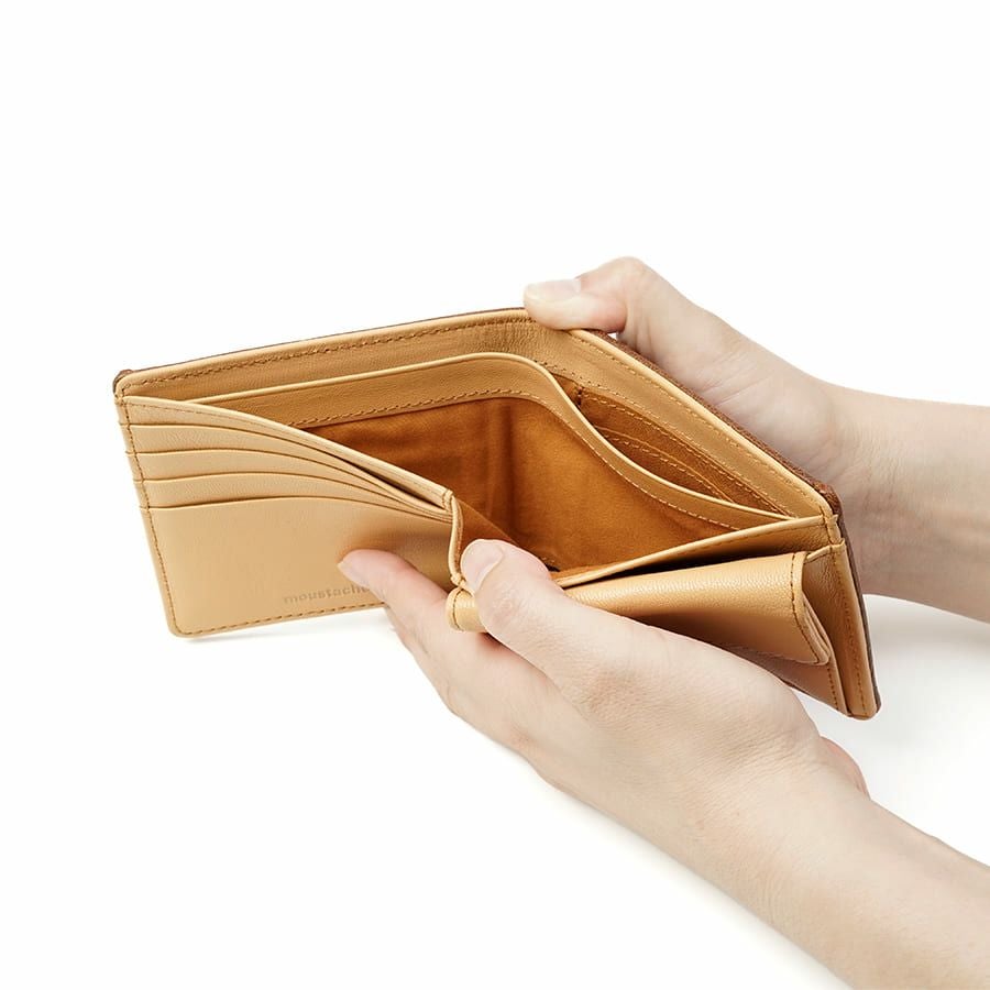 MOUSTACHE 二つ折り財布 イタリアンバッファロー革×ゴート革 KBR-0472