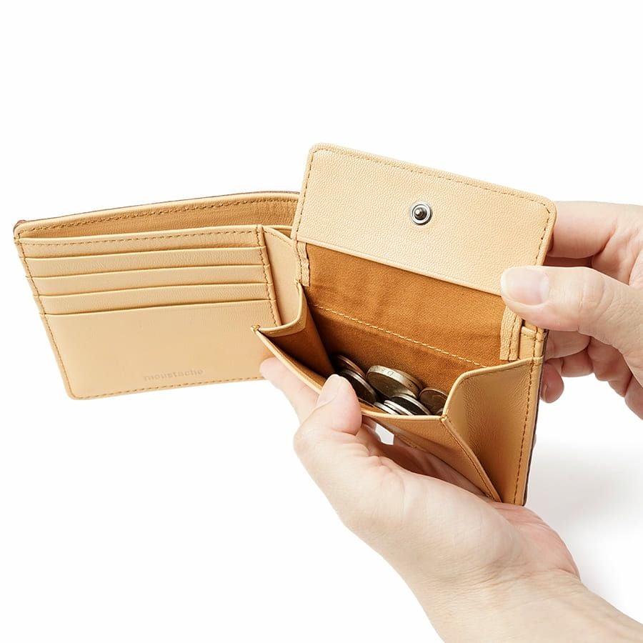 MOUSTACHE 二つ折り財布 イタリアンバッファロー革×ゴート革 KBR-0472