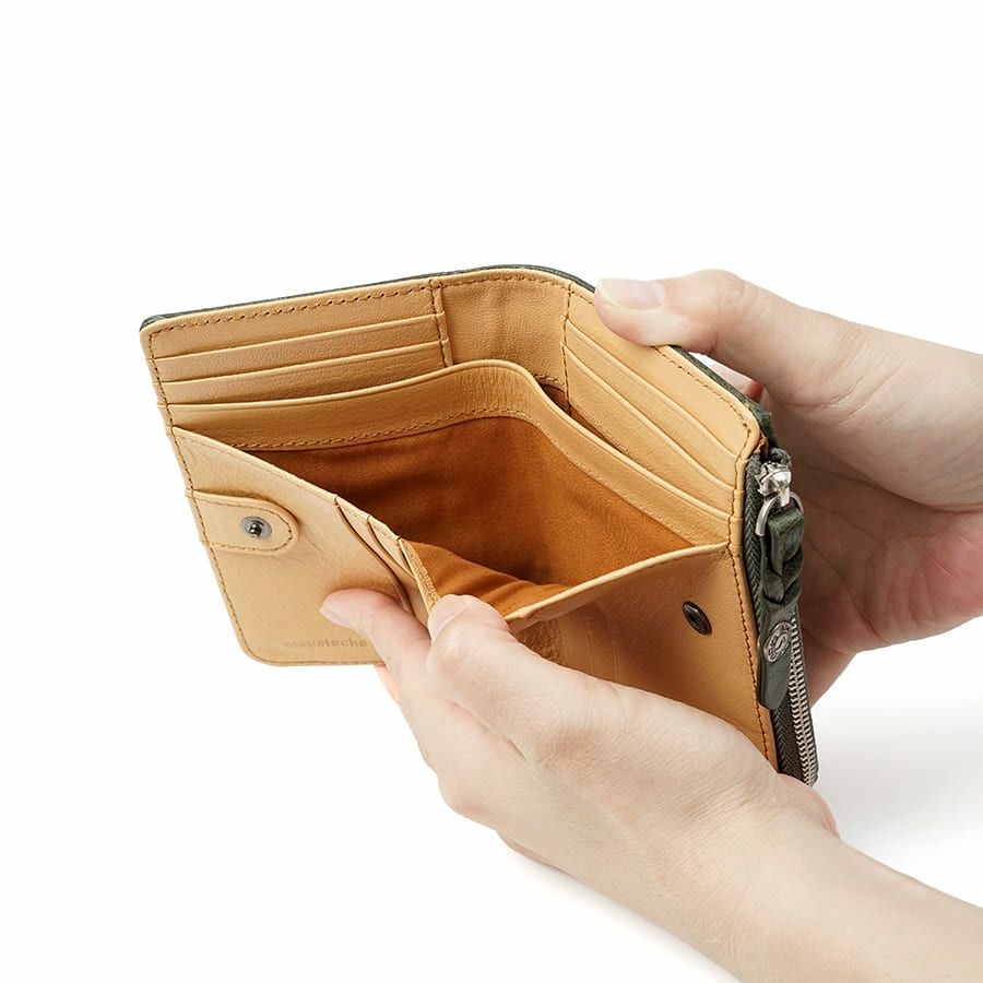 MOUSTACHE ミドルウォレット イタリアンバッファロー革×ゴート革 KBR-0473