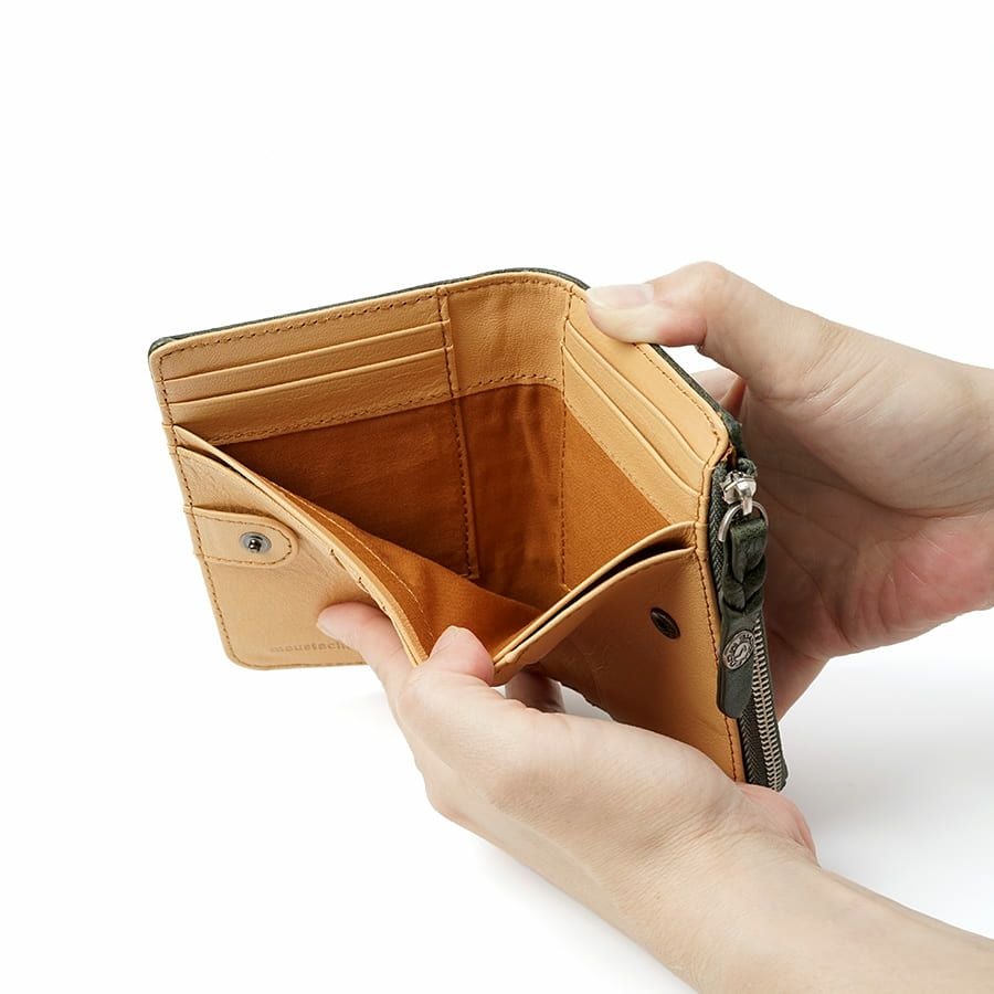 MOUSTACHE ミドルウォレット イタリアンバッファロー革×ゴート革 KBR-0473