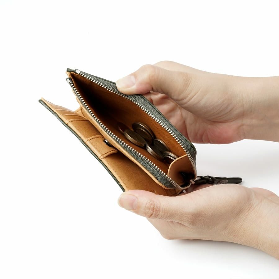 MOUSTACHE ミドルウォレット イタリアンバッファロー革×ゴート革 KBR-0473