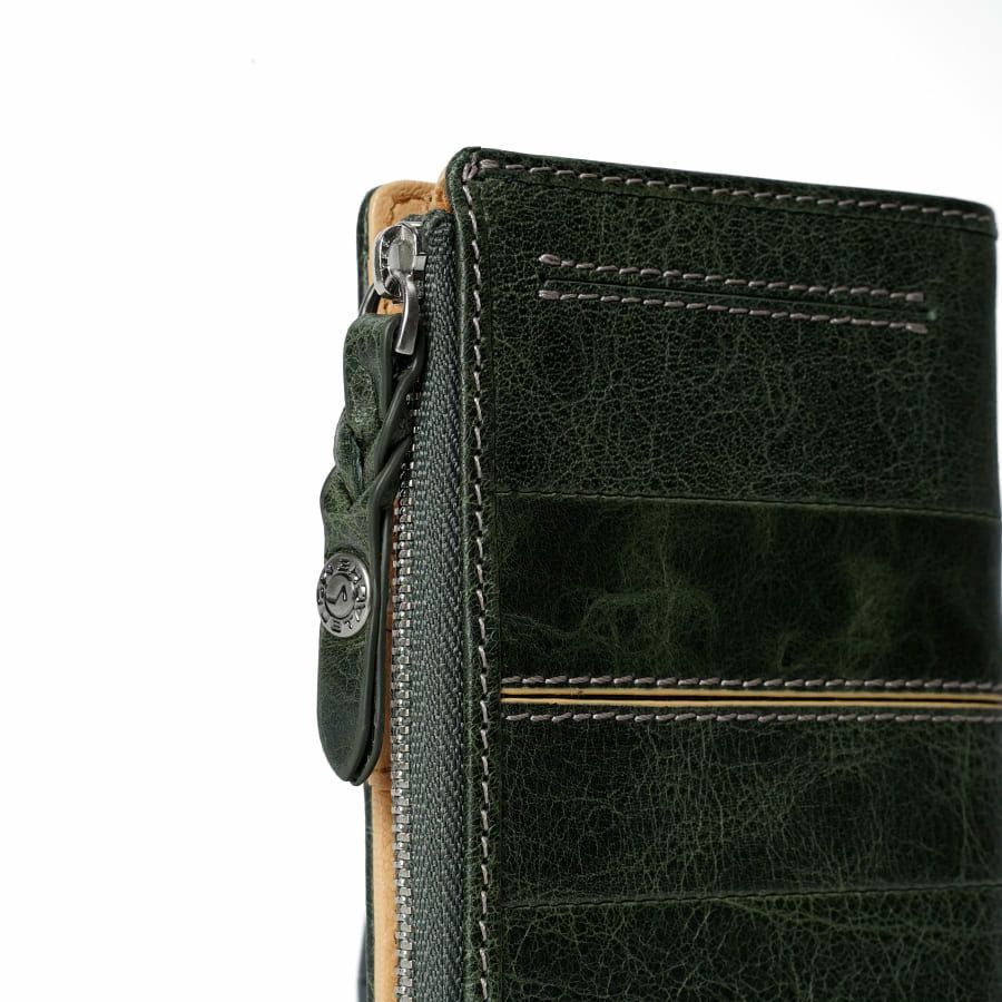 MOUSTACHE ミドルウォレット イタリアンバッファロー革×ゴート革 KBR-0473