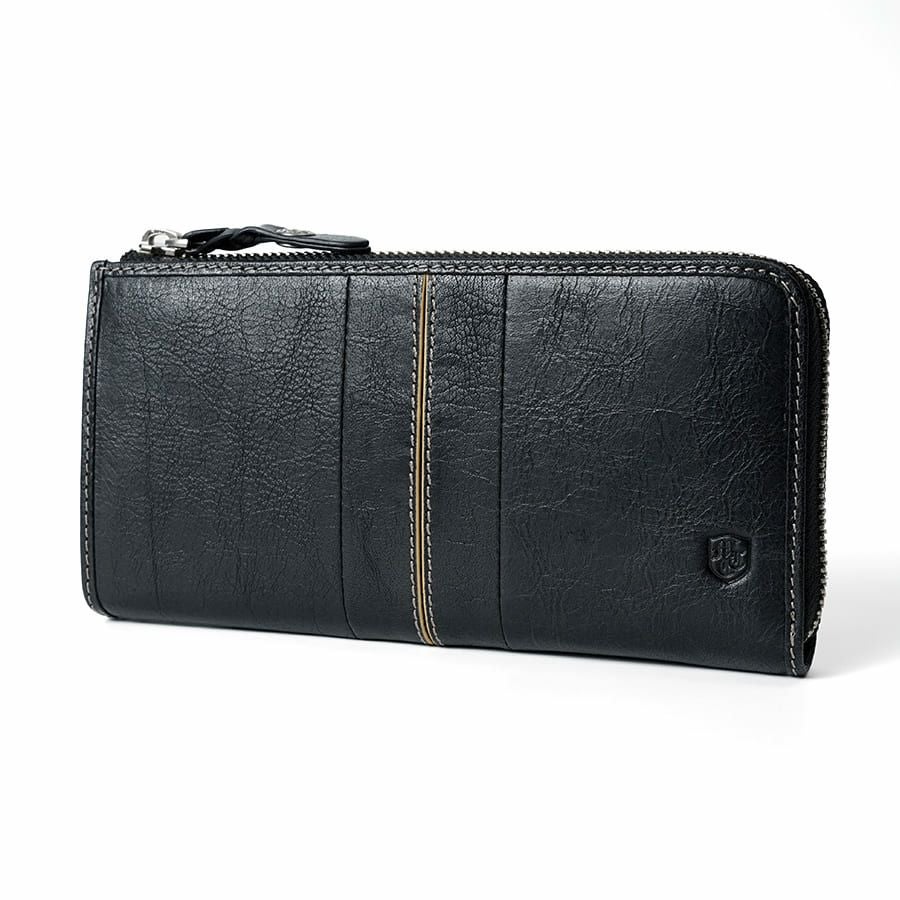 MOUSTACHE L字ファスナー長財布 イタリアンバッファロー革×ゴート革 KBR-0475